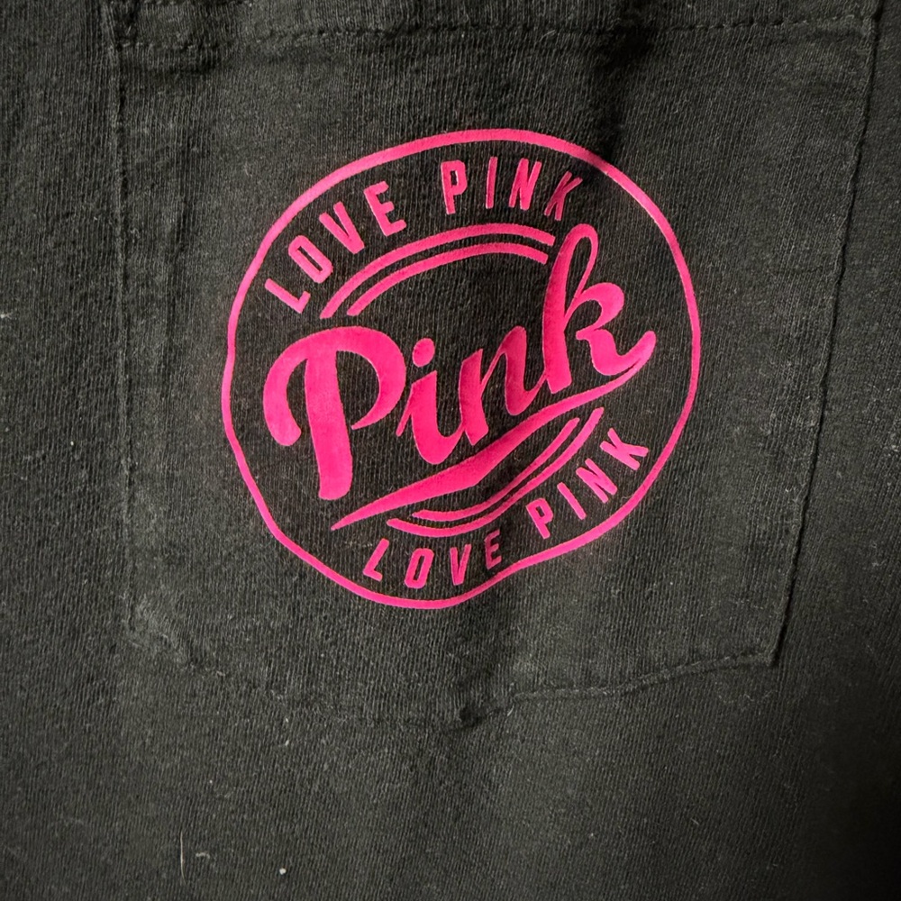 PINK Victoria's Secret Black Tank Top with Pink Logo